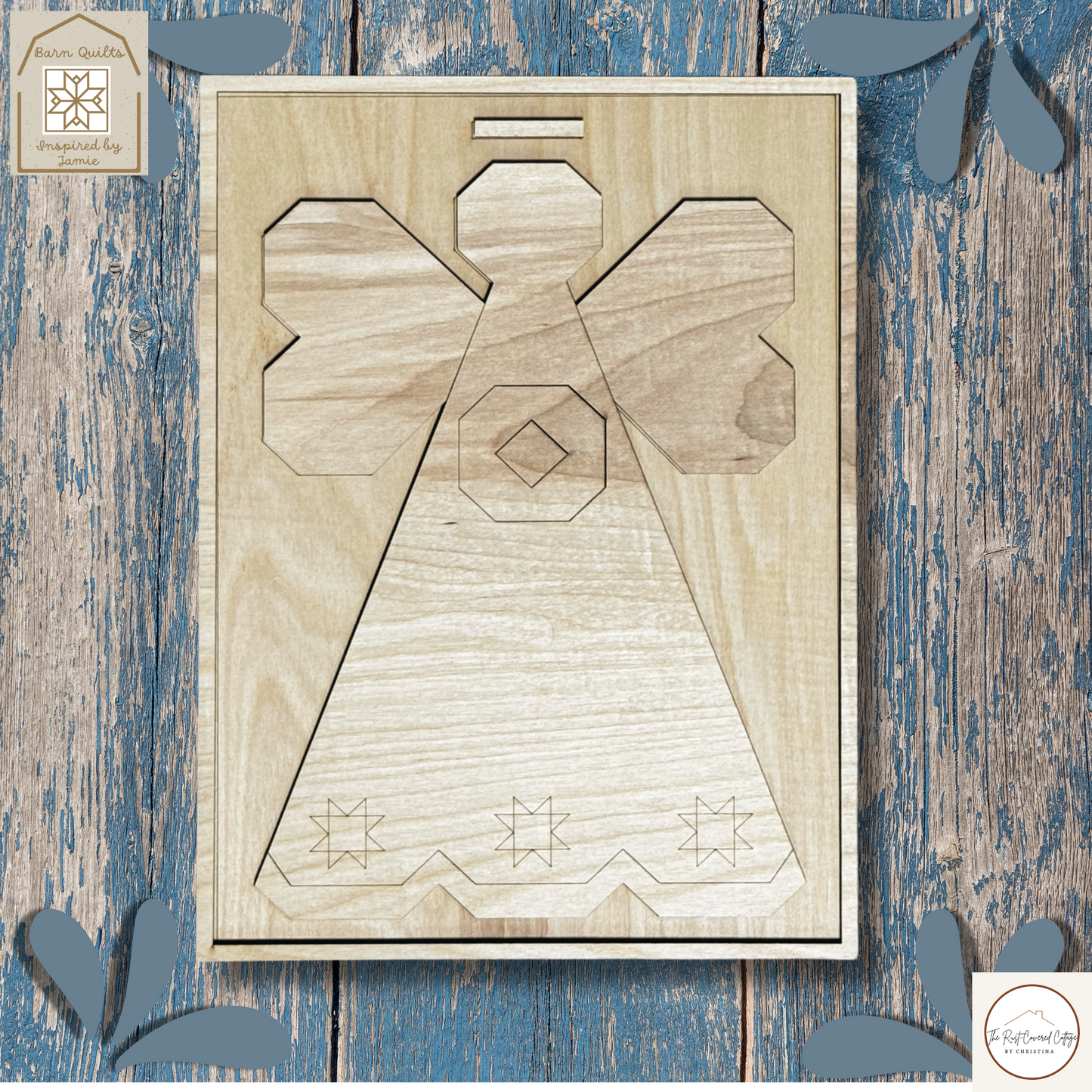 Christmas Angel Quilt Block | 12" DIY Wood Kit