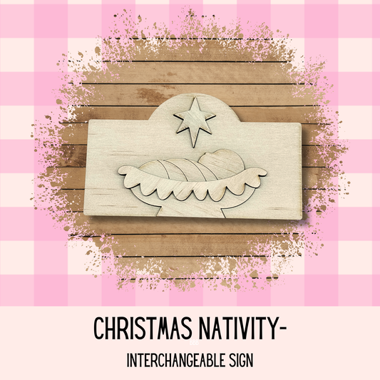 Holiday Interchangeable Mini Signs – Set of 3 (Christmas Nativity, Snowman Gaze, & Holiday Kitchen)