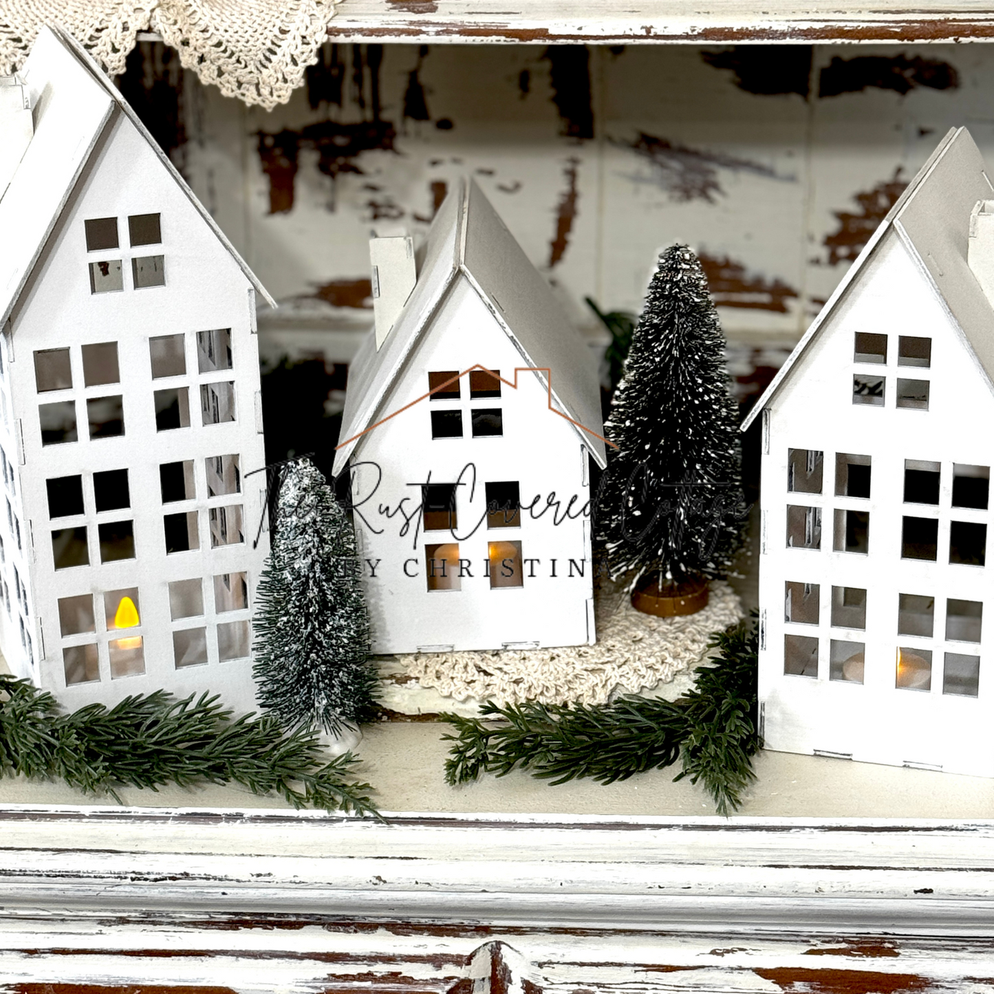 Village Houses - Set of 3 - DIY Wood Decor