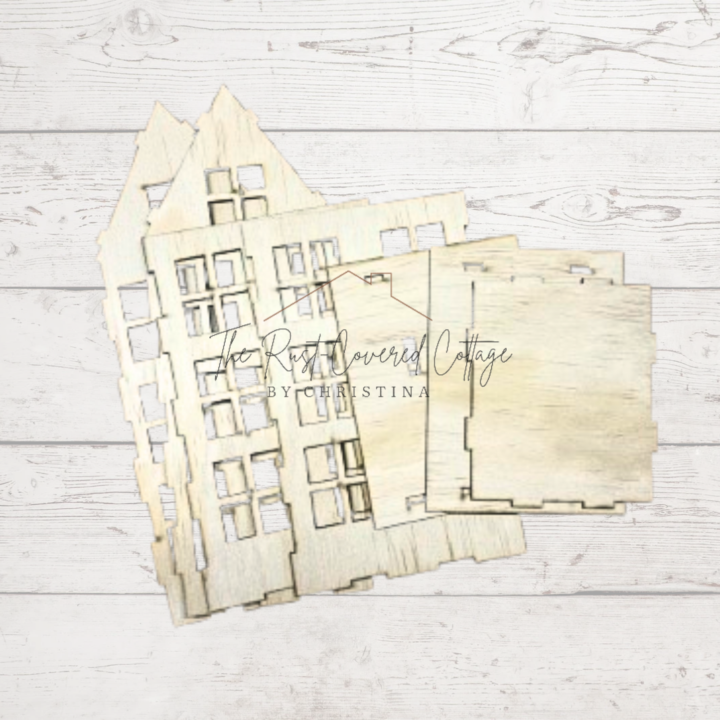 Village Houses - Set of 3 - DIY Wood Decor