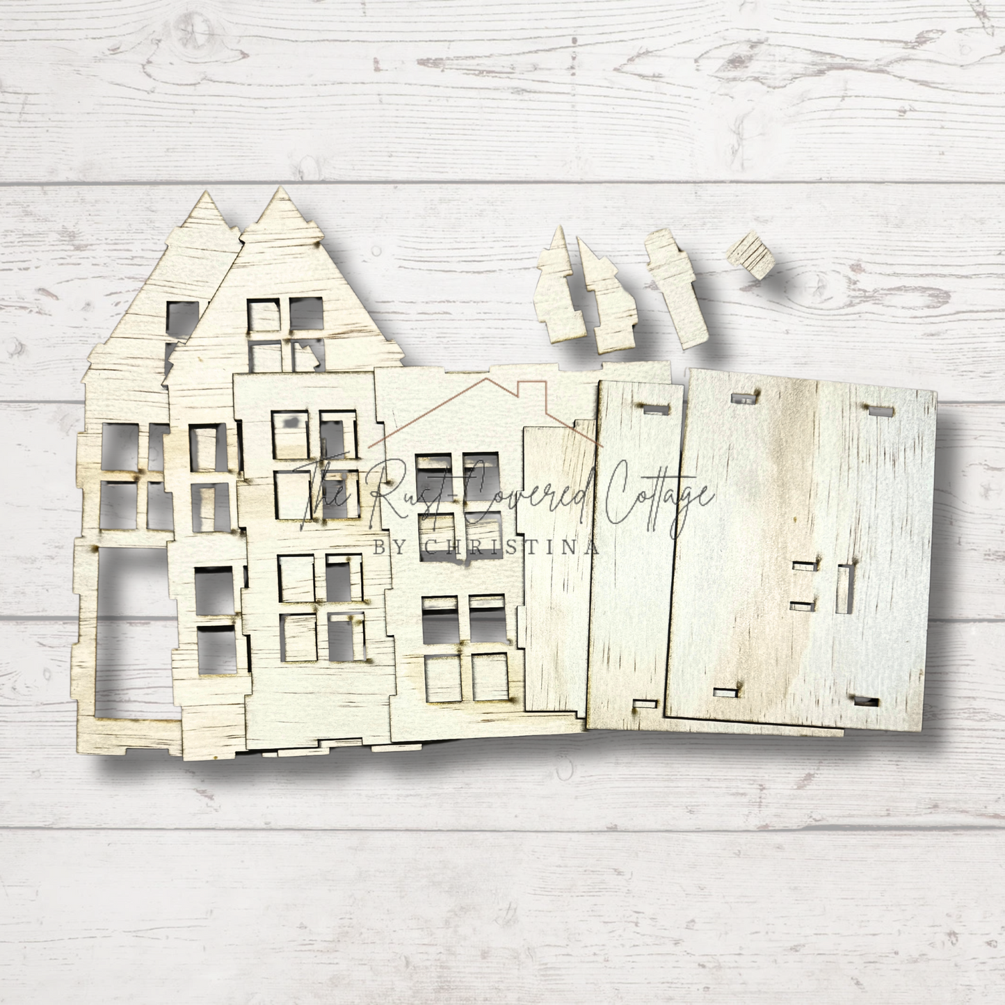 Village Houses - Set of 3 - DIY Wood Decor