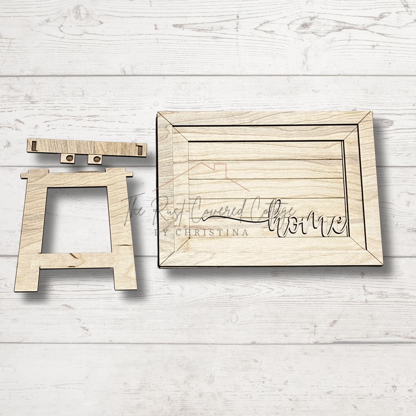 Chunky Farmhouse Frame with "Home" Interchangeable Sign – DIY Kit