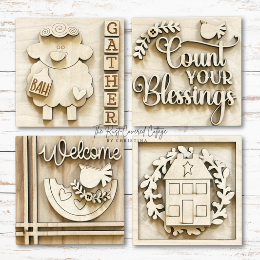 Count Your Blessings Mini Sign Set