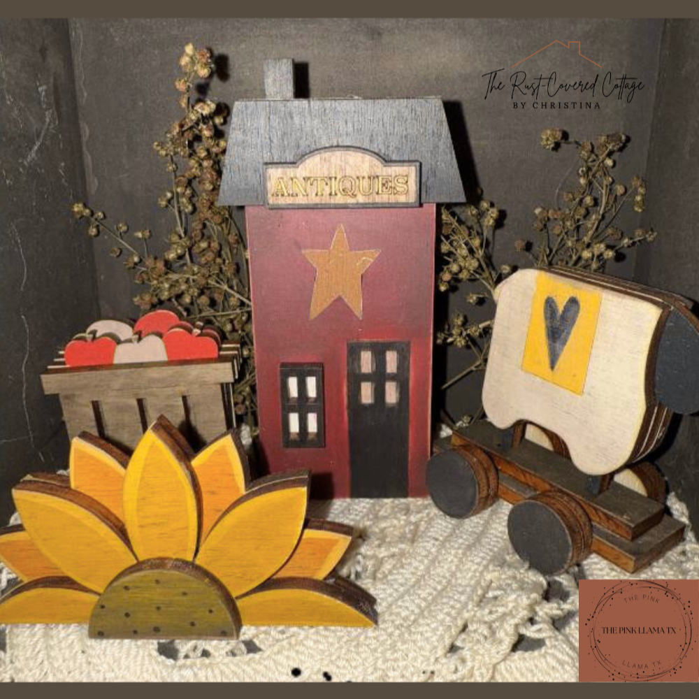 Country Charm Mini Tray Set | DIY Laser Wood Kit