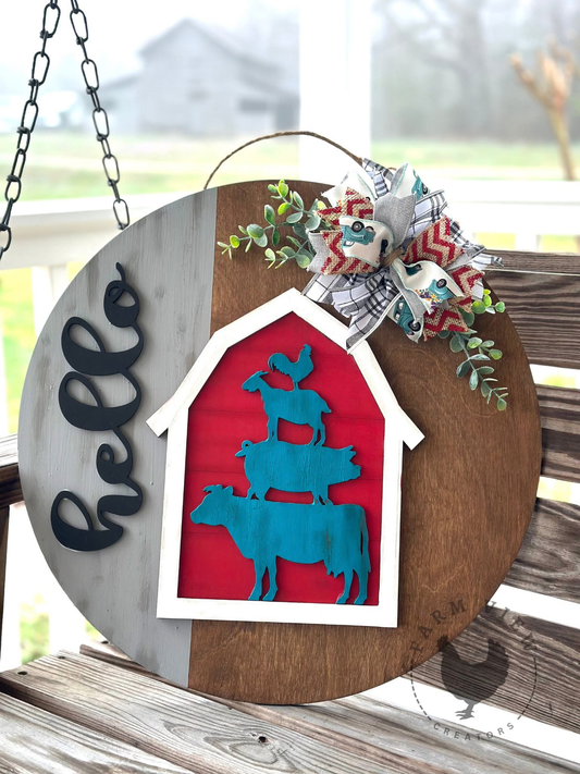 Barn Surface with Frame – Optional Animal Stack | DIY Wood Kit