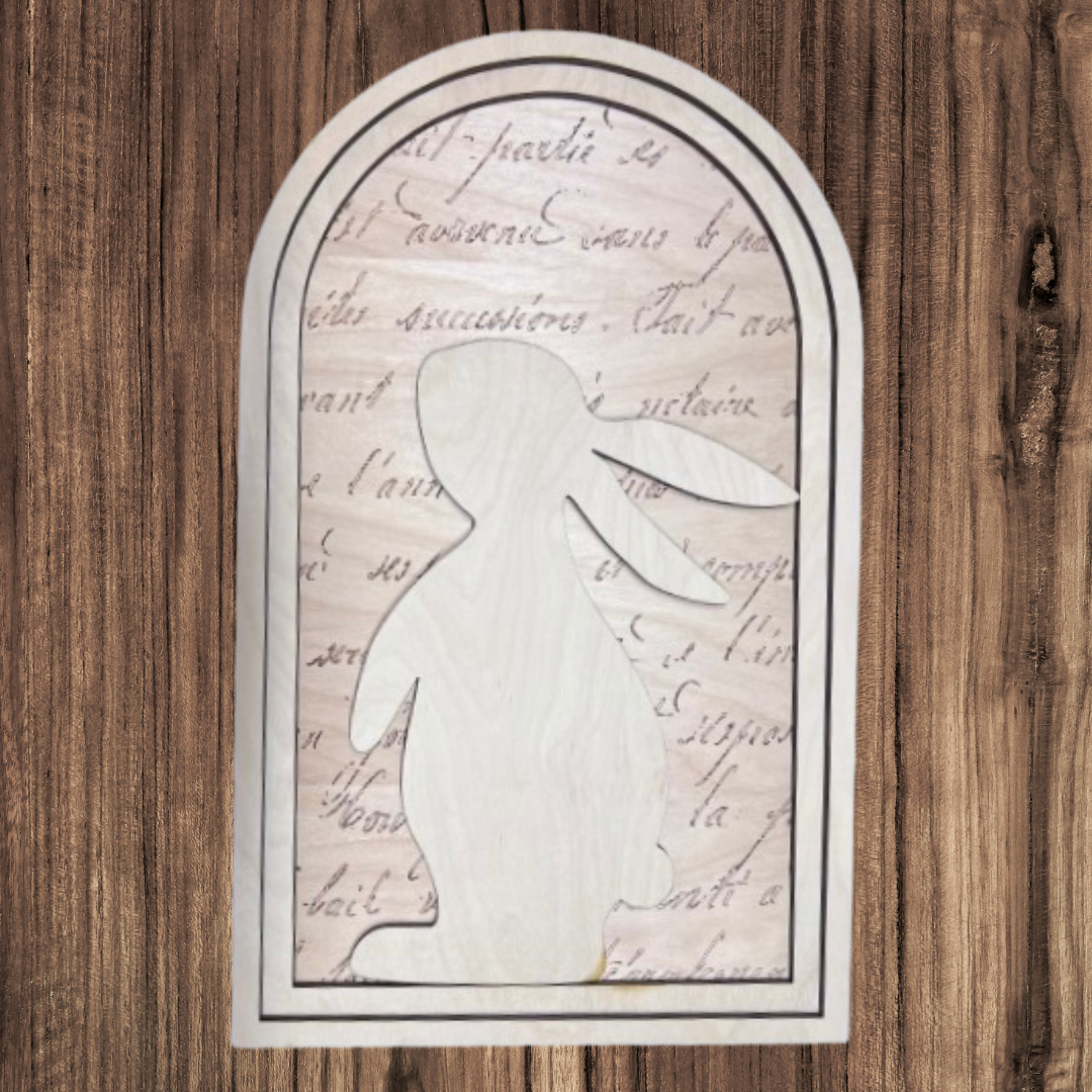 Vintage Bunny with Arched Frame