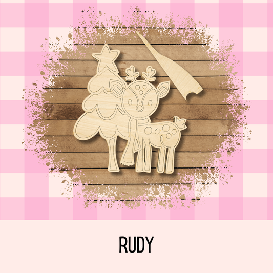 Rudy the Reindeer Shelf Sitter | Laser Cut | Christmas Decor