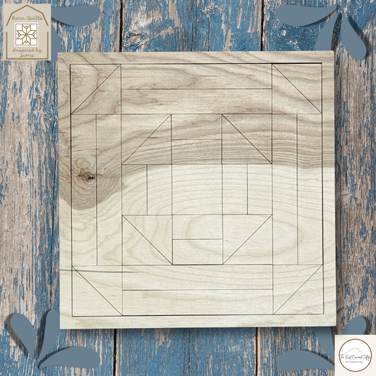 Double Churn Dash Quilt Block | Laser Cut DIY Wood Kit | 1/4" Birch, 10.5" Unfinished