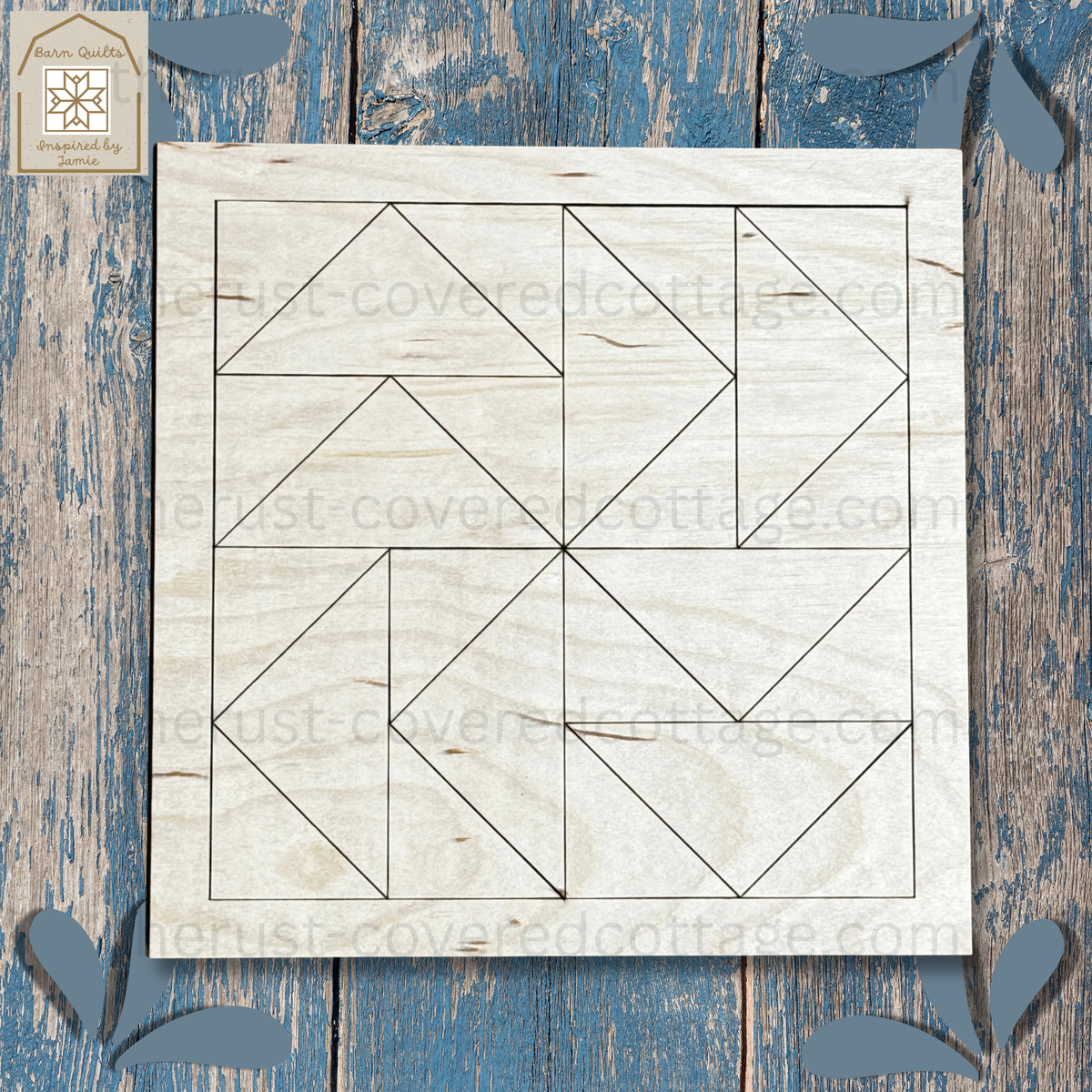 Dutchman's Puzzle Quilt Block unfinished DIY wood kit by Rō.12 Creations