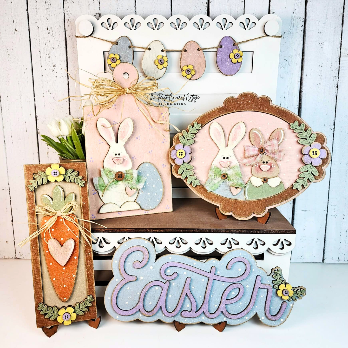 Easter Wood Decor Set | Bunny Carrot Spring DIY Kit