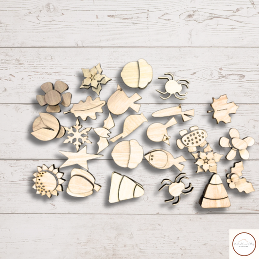 Seasonal Embellishment Kit – Laser Cut Wood Shapes