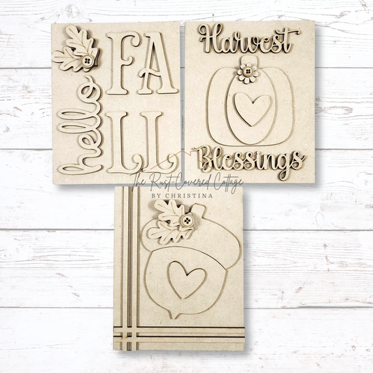 Fall Harvest Sign Trio – DIY Wood Kit