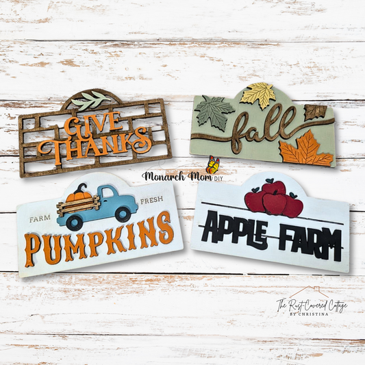 Fall Harvest Mini Sign Bundle