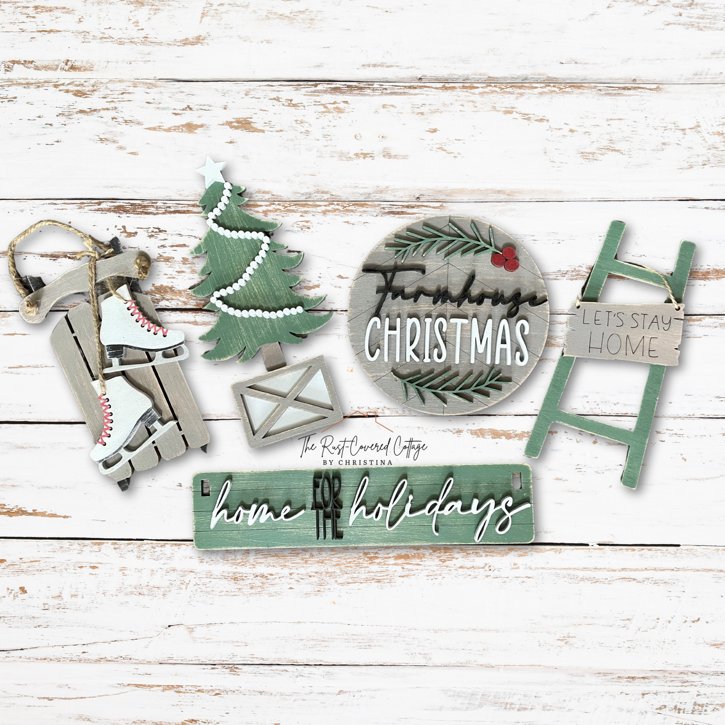 Farmhouse Christmas Insert | Interchangeable Wagon Collection | DIY Wood Kit