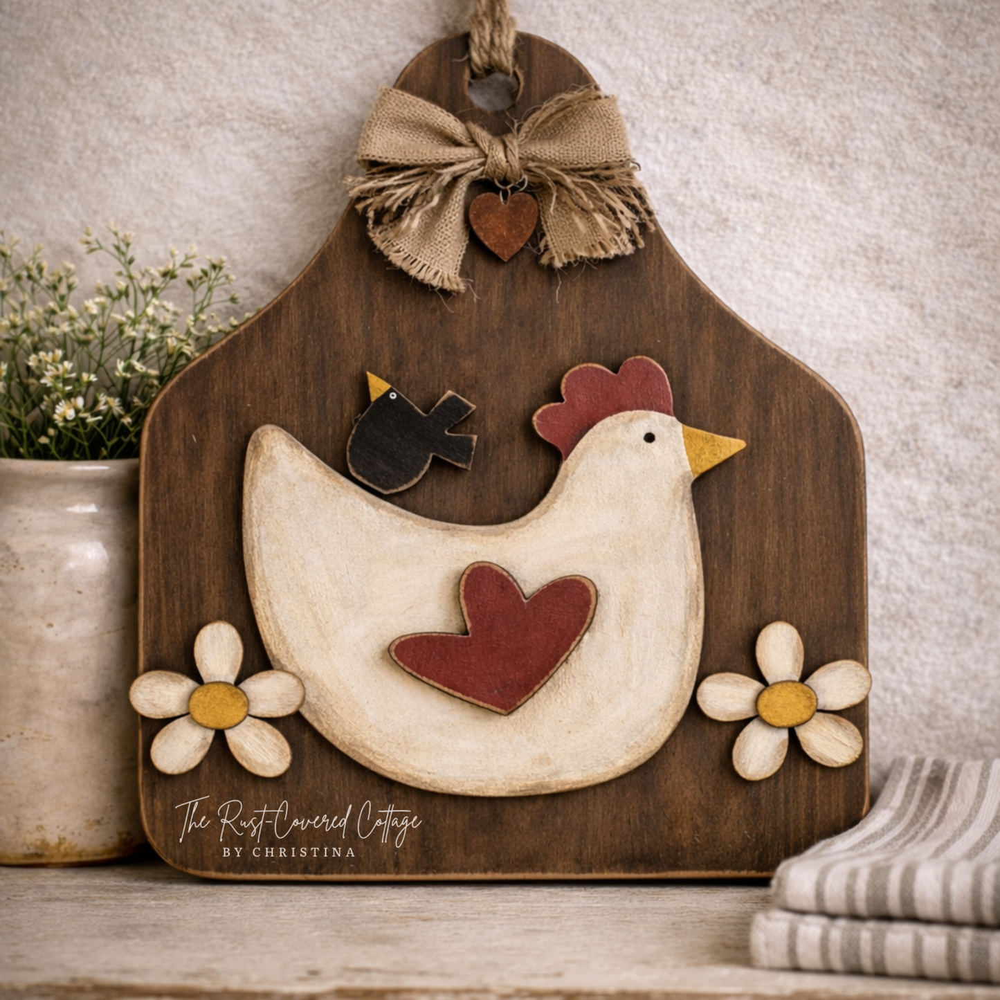 Farmhouse Cow Tag DIY Wood Kit – 12" x 10"