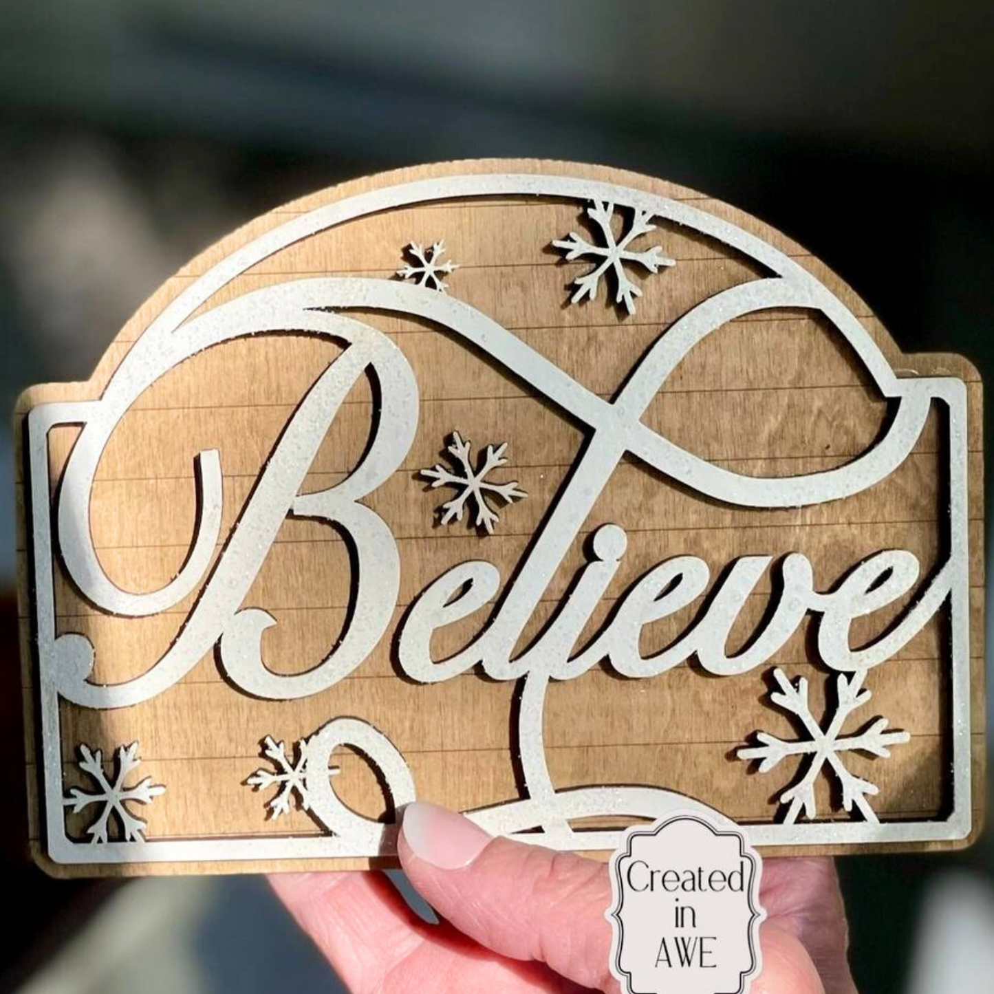 Believe Christmas Sign – DIY Laser-Cut | Wood Décor