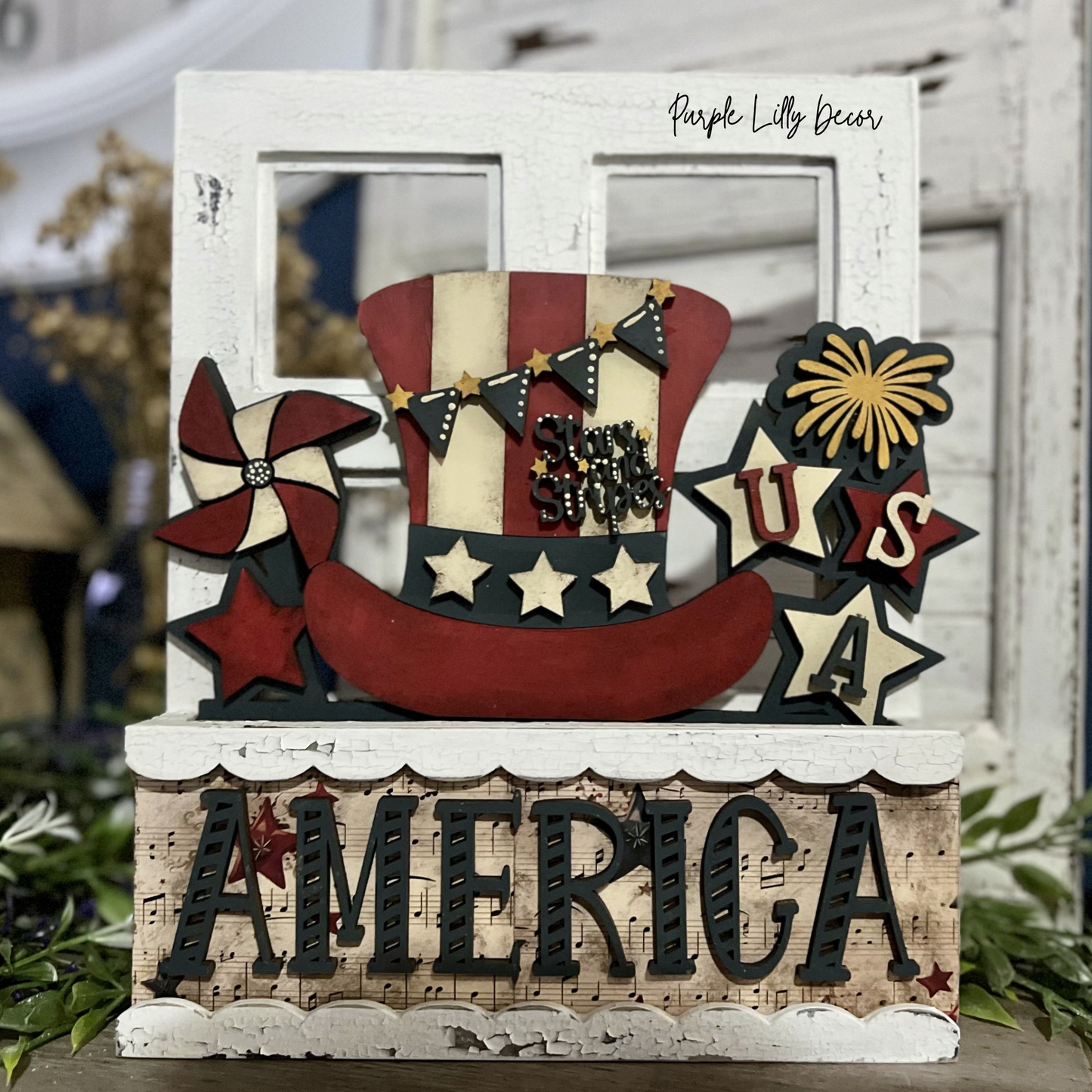 America Insert – Interchangeable Window Box – DIY Wood Kit