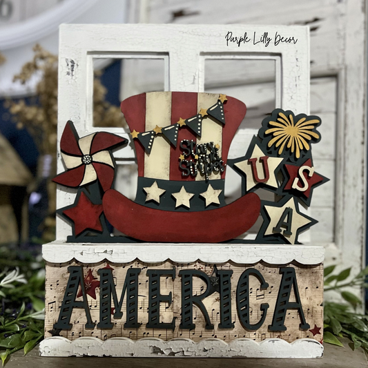 America Insert – Interchangeable Window Box – DIY Wood Kit