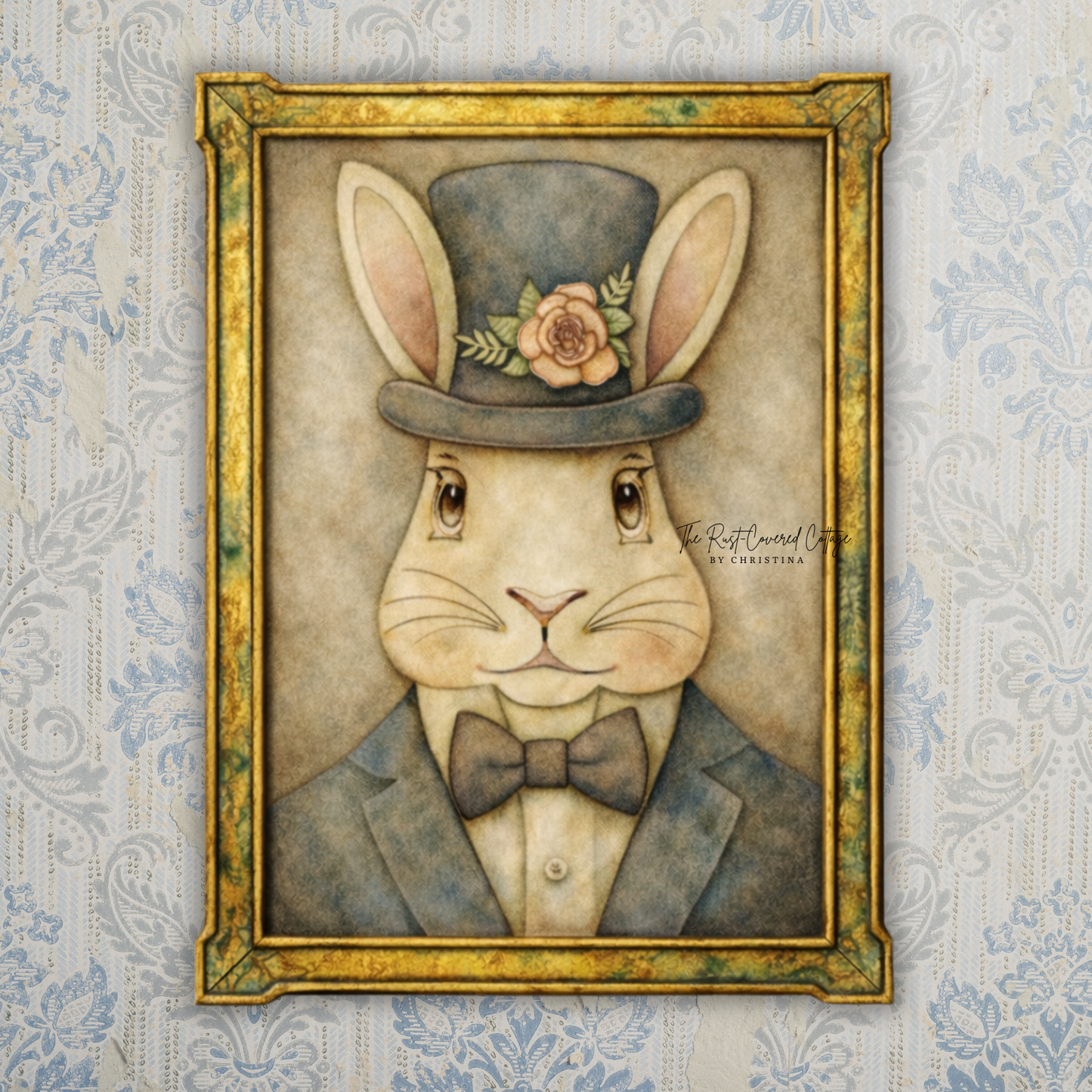 Vintage Bunny Wall Decor Set | Girl & Boy Bunny | Laser Cut Wood Kit