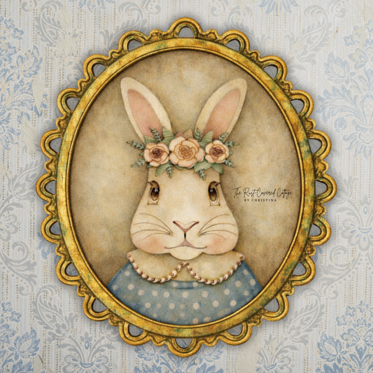 Vintage Bunny Wall Decor Set | Girl & Boy Bunny | Laser Cut Wood Kit