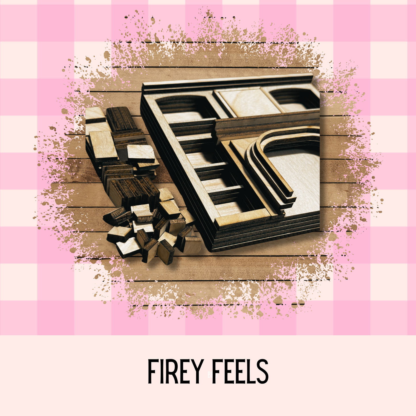 Firey Feels| Cozy Bookshelf & Fireplace Wood Kit – 3D Freestanding Decor