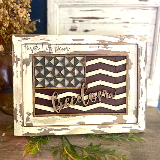 Flag Barn Quilt Insert