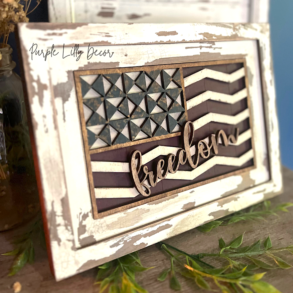 Flag Barn Quilt Insert