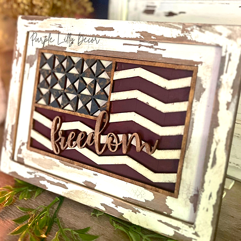 Flag Barn Quilt Insert