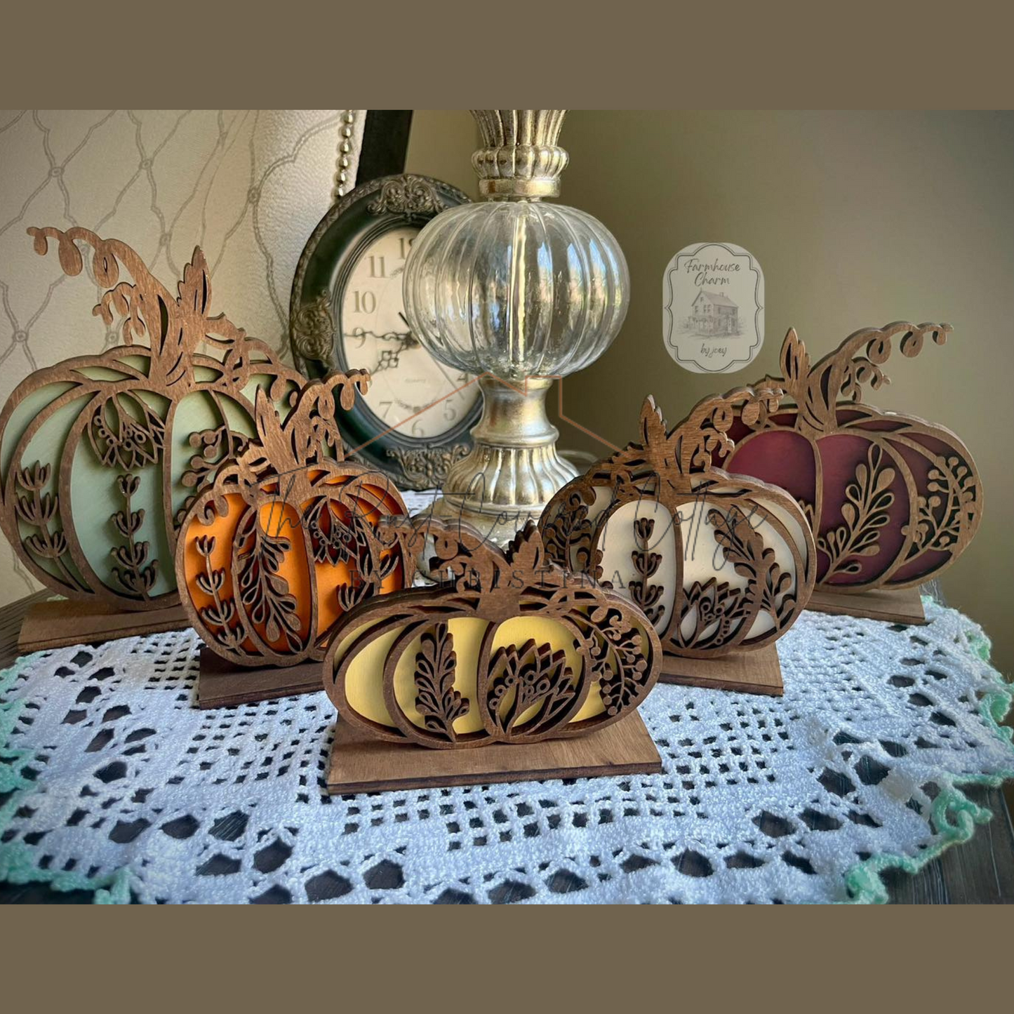 Floral Pumpkin Set| DIY Laser Cut Wood Kit