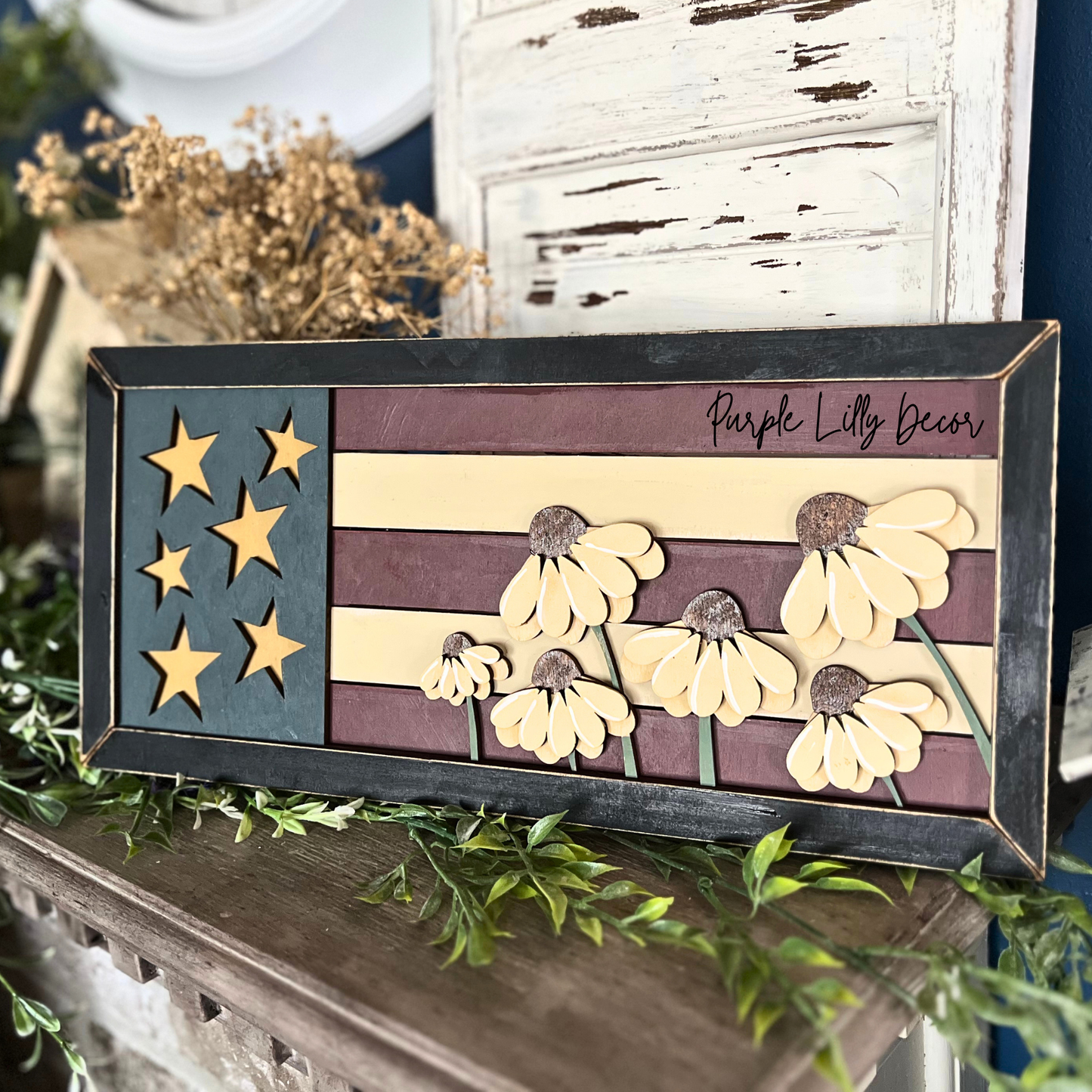 Floral Flag Sign