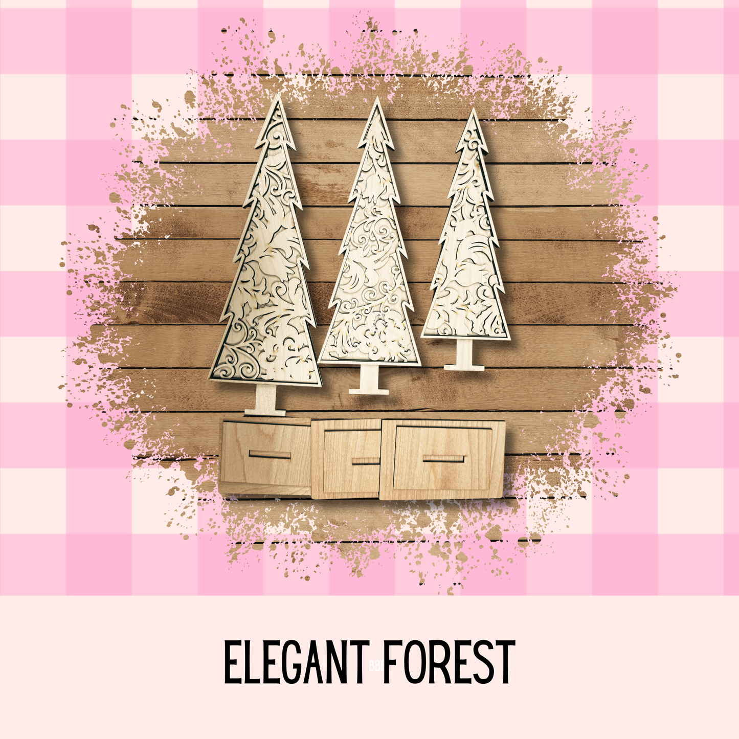 Elegant Forest - Set of 3 Flourish Trees | DIY | Wood Kit