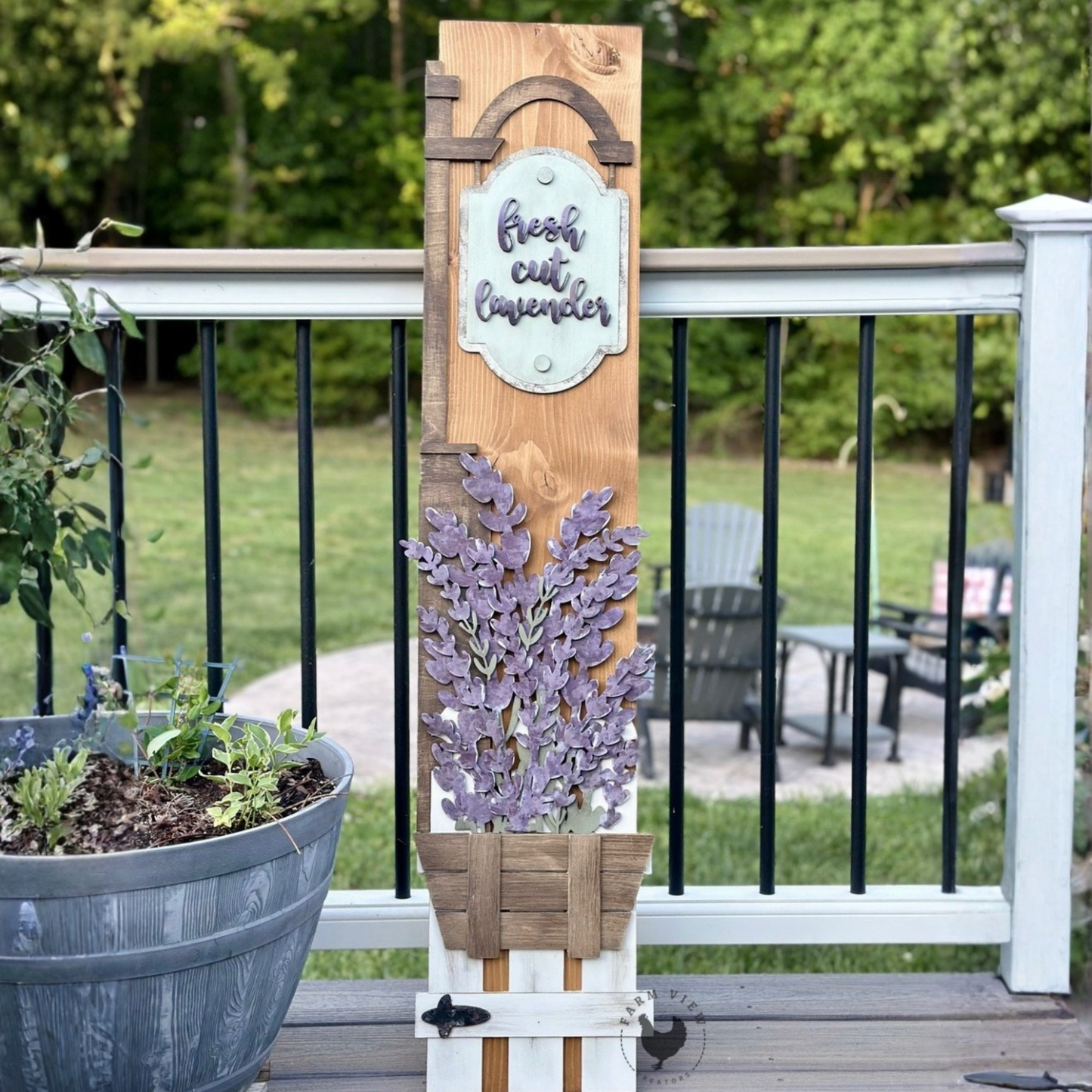Fresh Cut Lavender Porch Leaner Insert