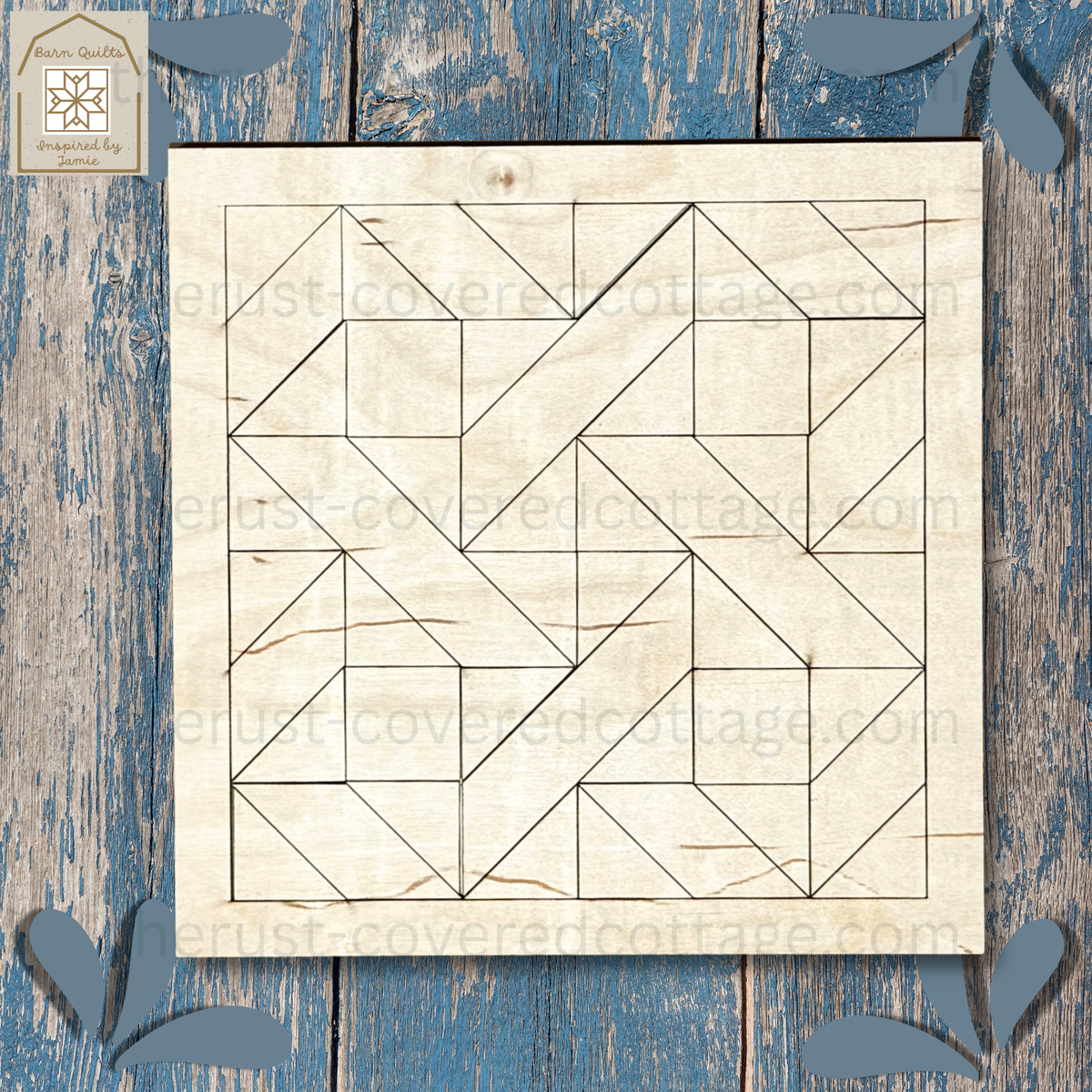 Friendship Stars Quilt Block unfinished DIY wood kit by Rō.12 Creations