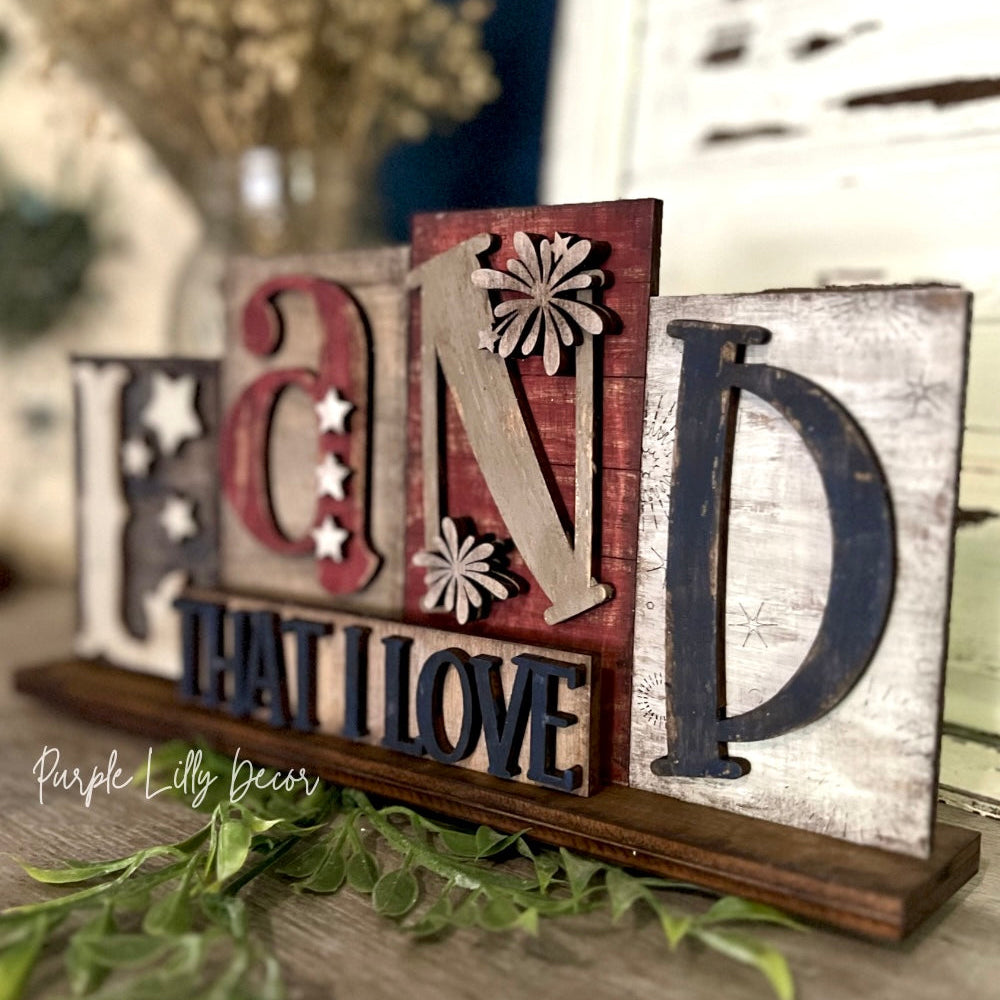 Land That I Love Word Block