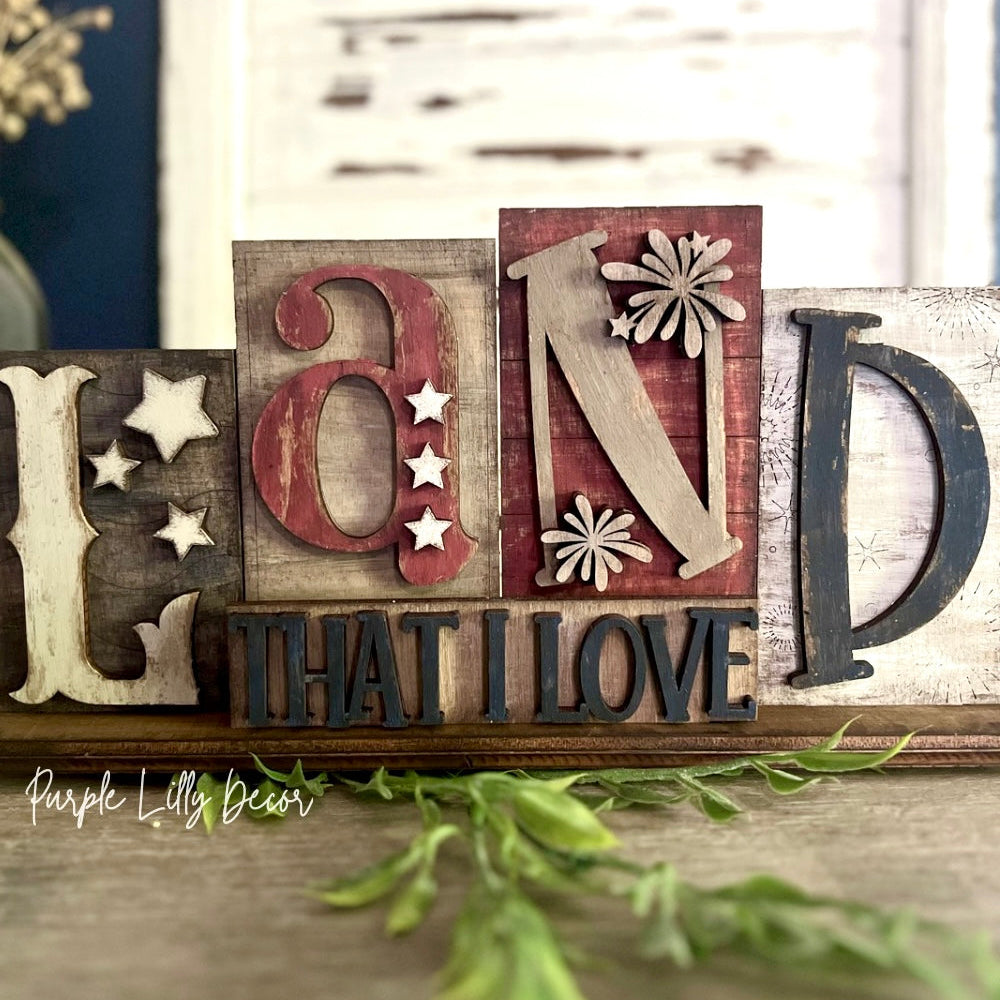 Land That I Love Word Block