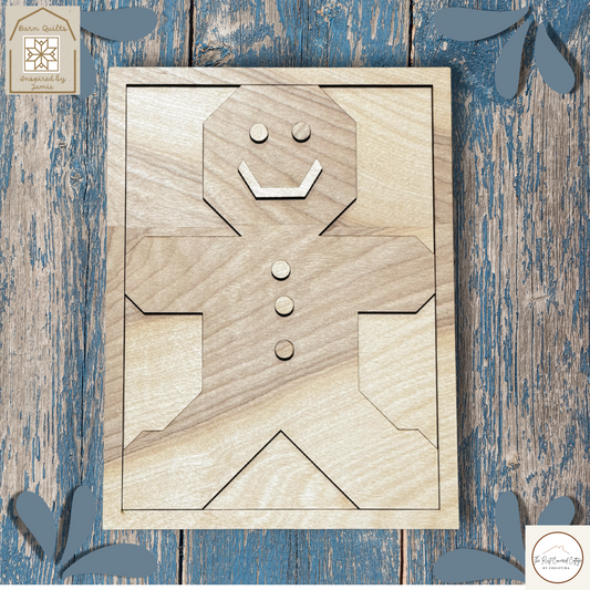 Gingerbread Boy | Laser Cut Wood Quilt Kit