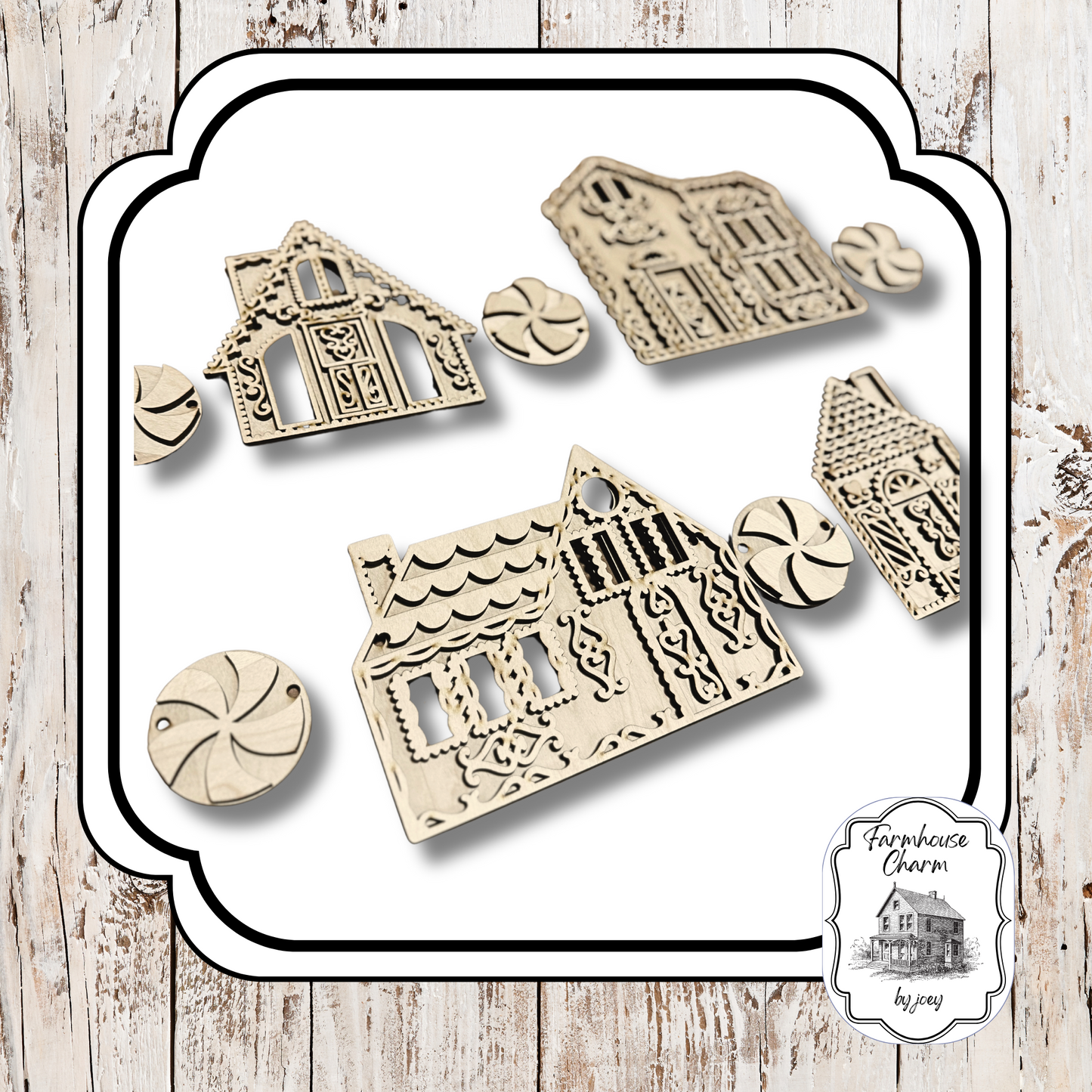 Gingerbread House Garland – Unfinished Wood Kit