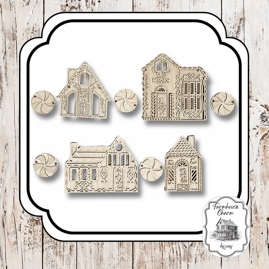 Gingerbread House Garland – Unfinished Wood Kit