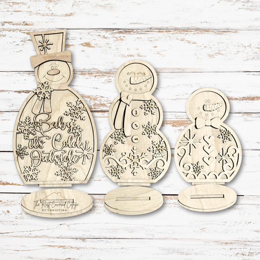 Gingerbread Snowman Family | DIY Wood Kit
