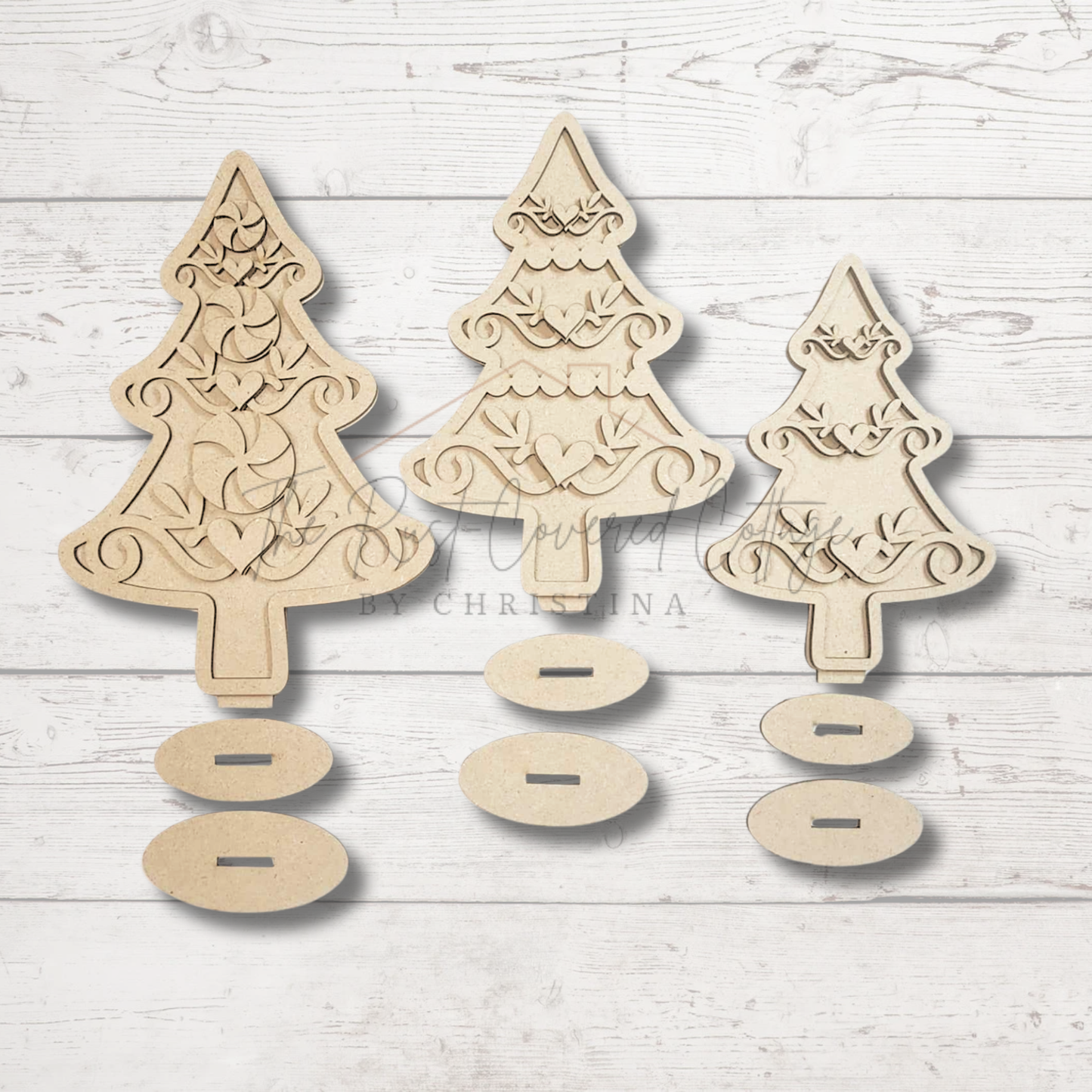 Gingerbread Trees Set | Laser Cut 1/4" Birch | Set of 3