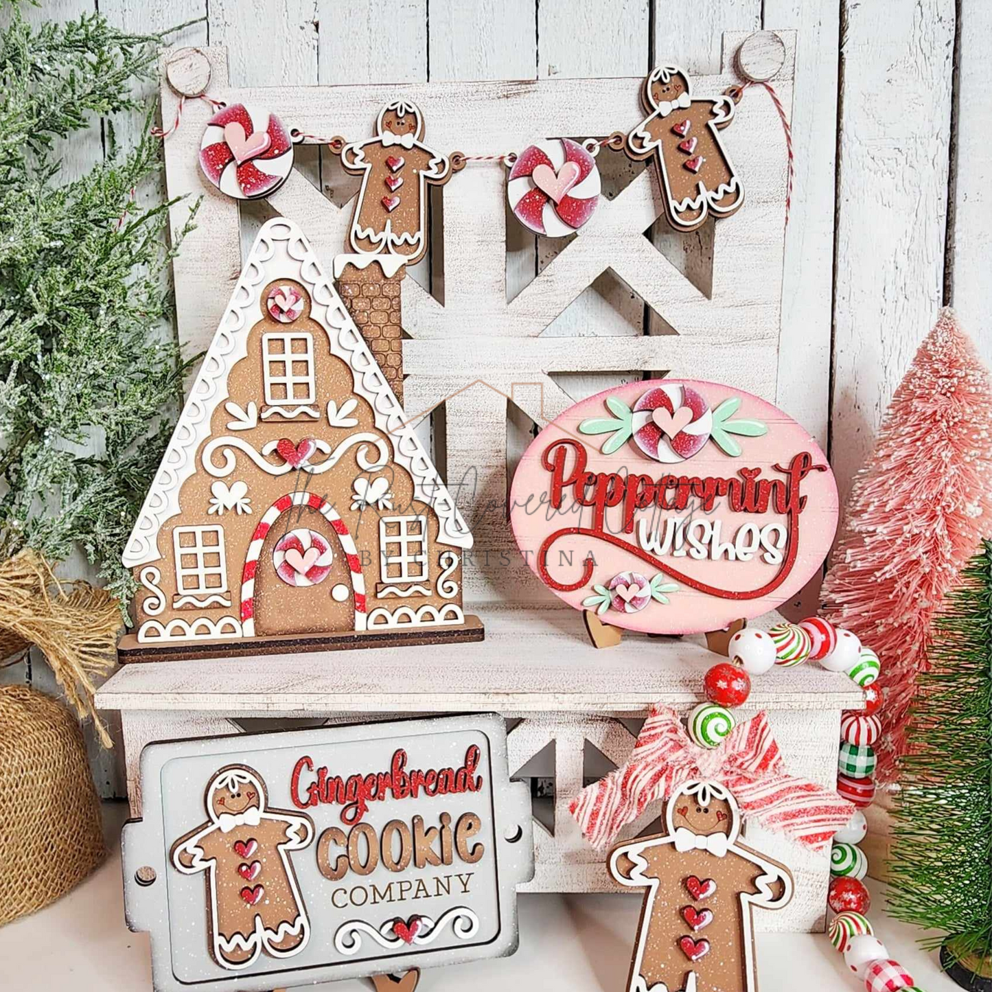 Gingerbread Baking Company Tray Set – Laser Cut DIY Holiday Decor