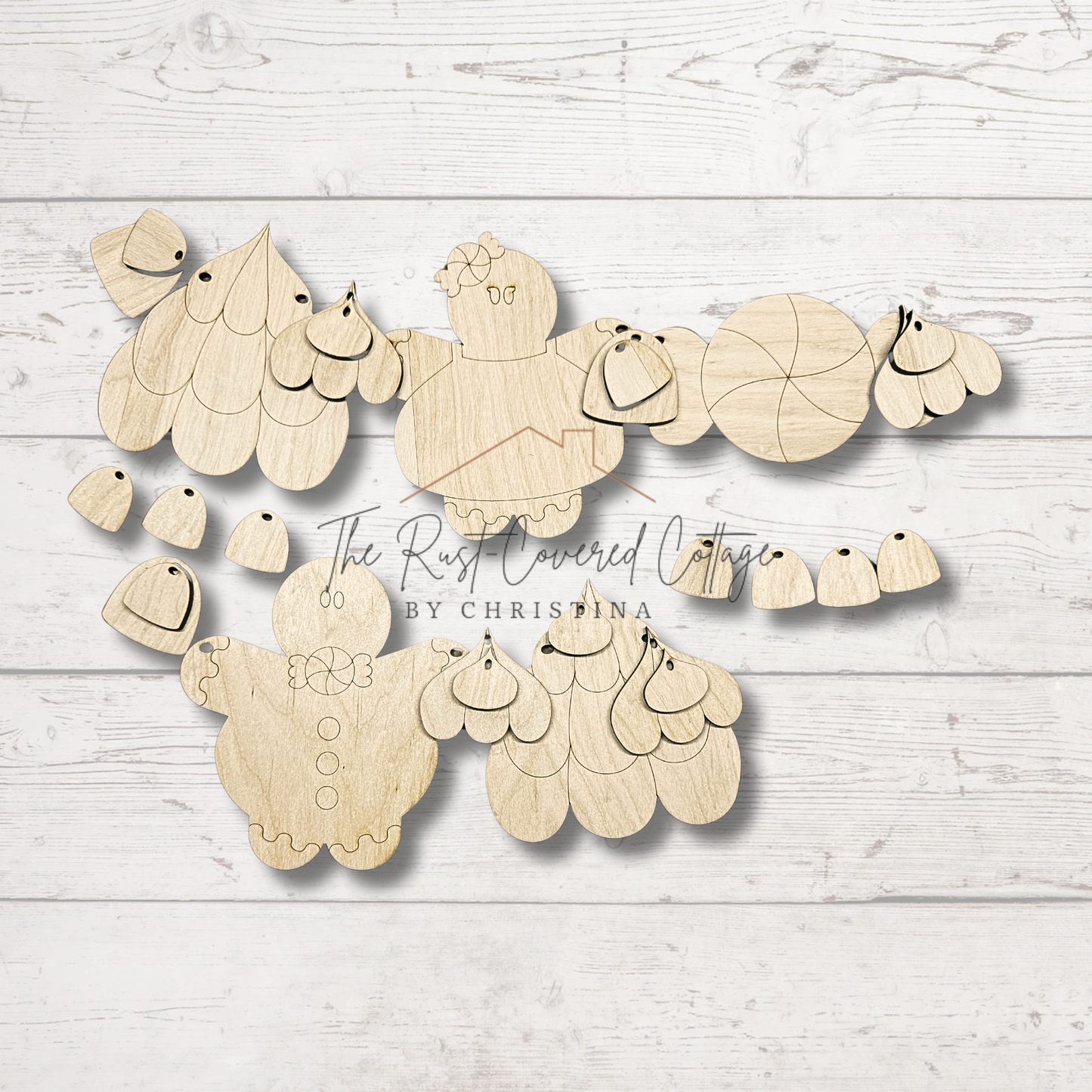 Gingerbread & Gumdrop Garland Set | Laser-Cut | Holiday Crafts