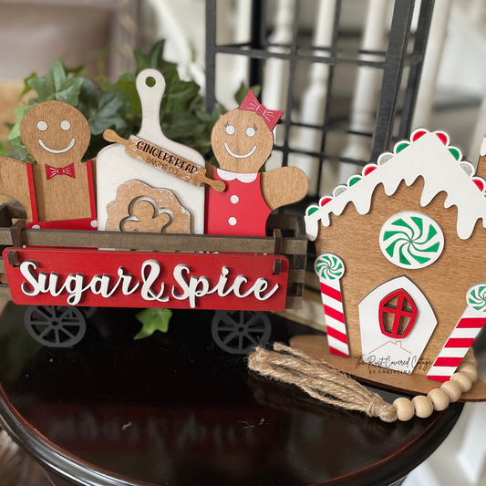 Gingerbread Insert for Interchangeable Wagon | Sugar & Spice Christmas Wood Kit