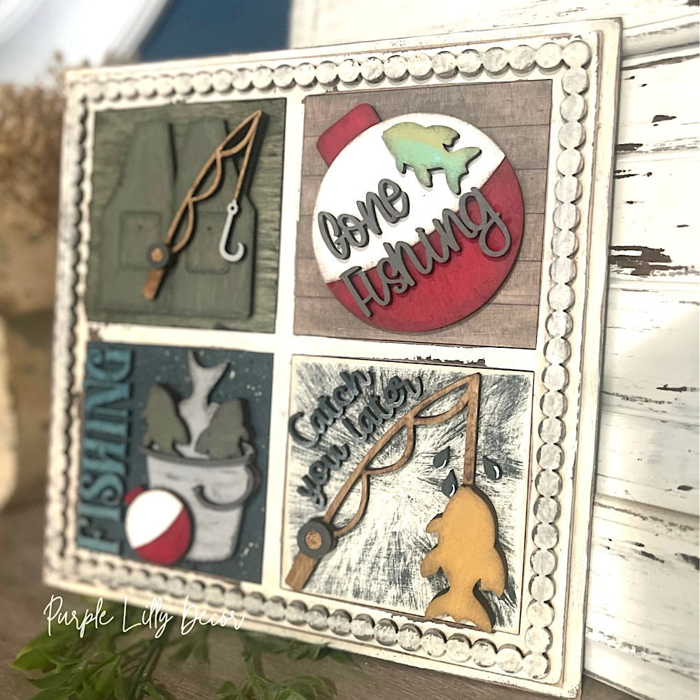 Gone Fishing Mini Sign Set