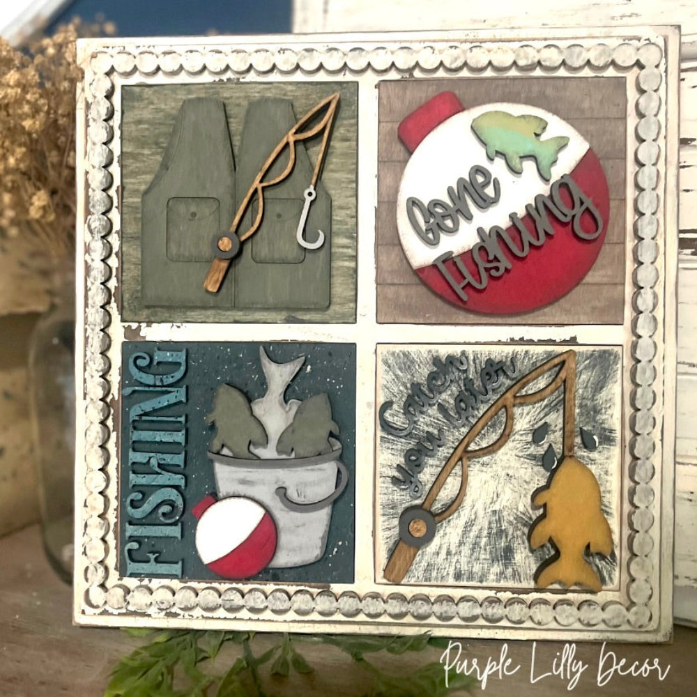 Gone Fishing Mini Sign Set
