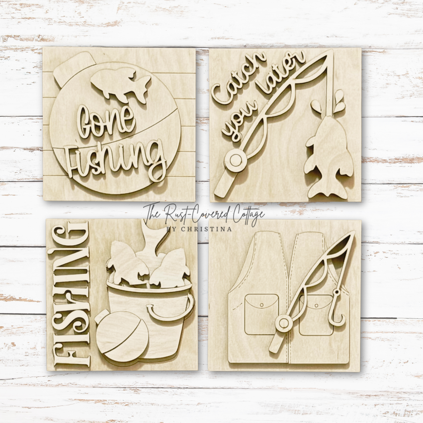 Gone Fishing Mini Sign Set