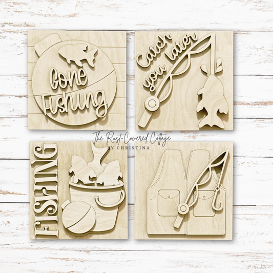 Gone Fishing Mini Sign Set