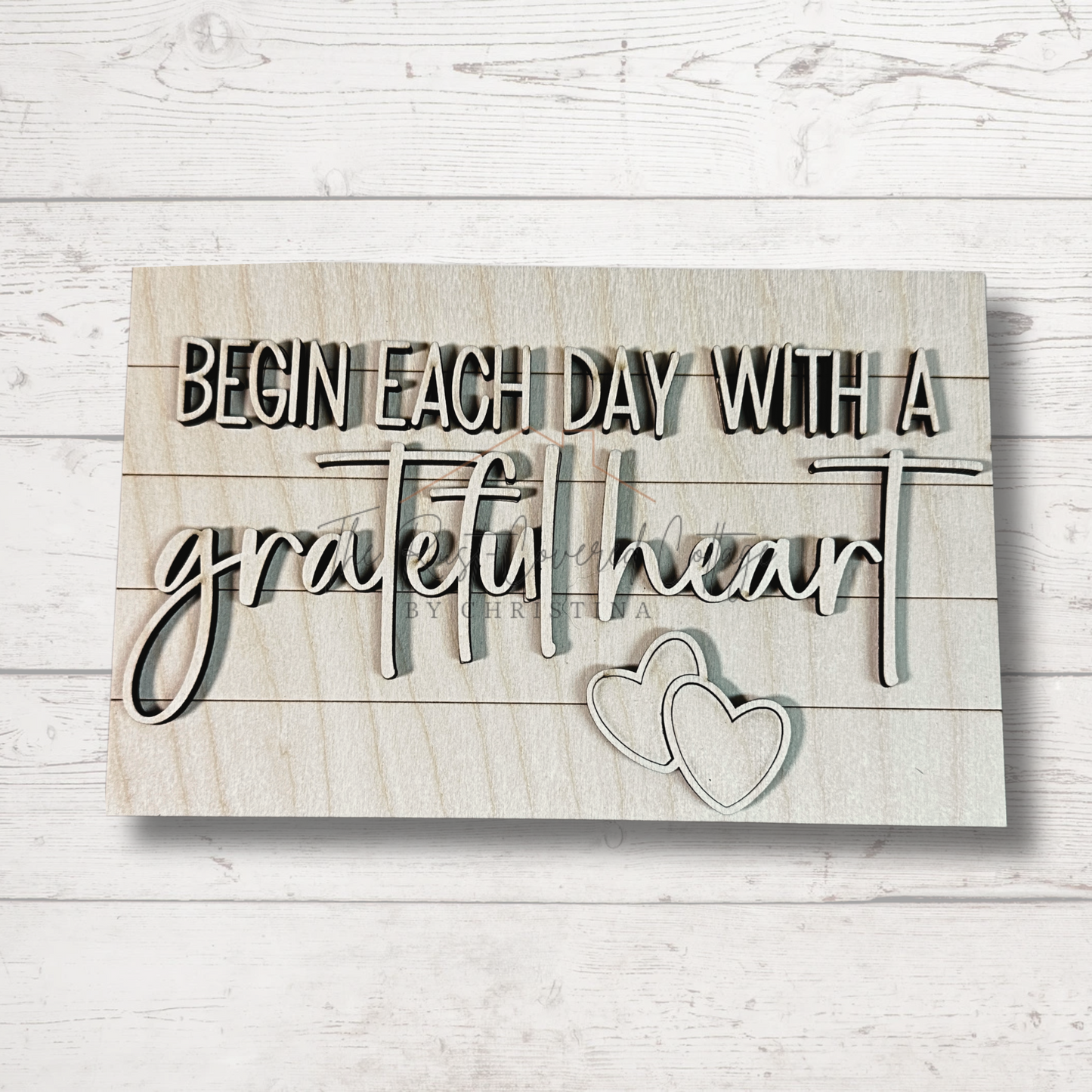 "Grateful Heart" Farmhouse Frame Insert – DIY Laser Cut Kit