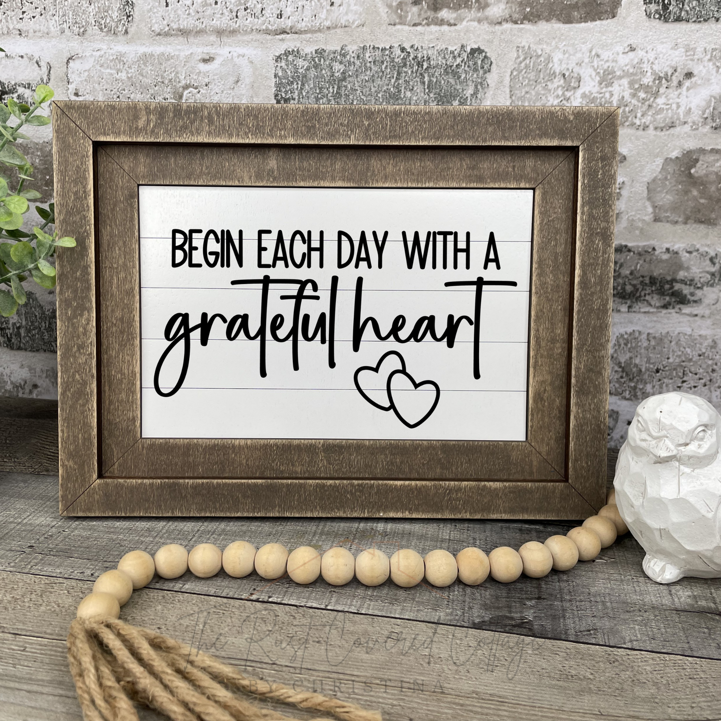 "Grateful Heart" Farmhouse Frame Insert – DIY Laser Cut Kit