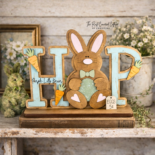 Hop Bunny Shelf Sitter | DIY Unfinished Wood Kit